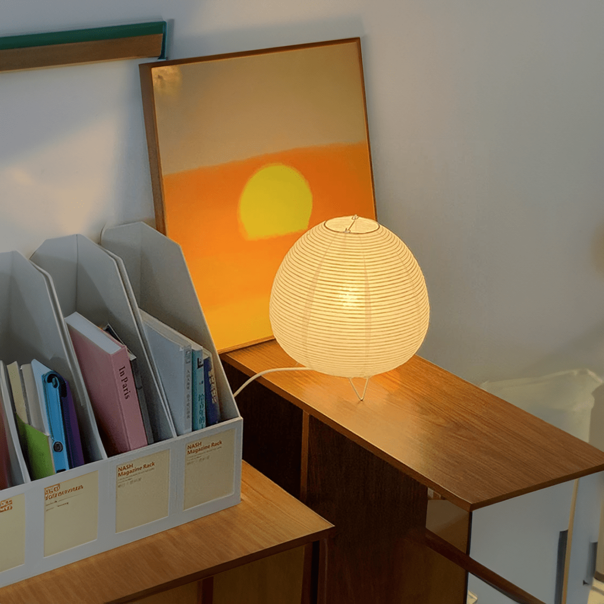 Sabi Paper Table Lamp with Tripod Base