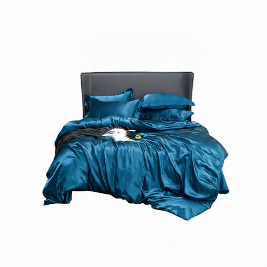 Satin-Look Duvet Cover Set with Pillowcases for Double and King Beds