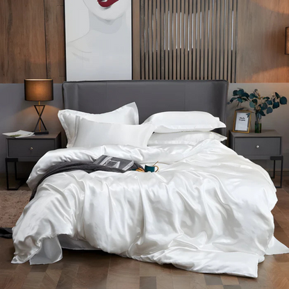 Satin-Look Duvet Cover Set with Pillowcases for Double and King Beds