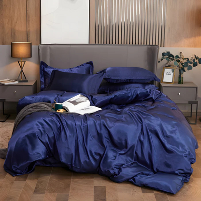 Satin-Look Duvet Cover Set with Pillowcases for Double and King Beds