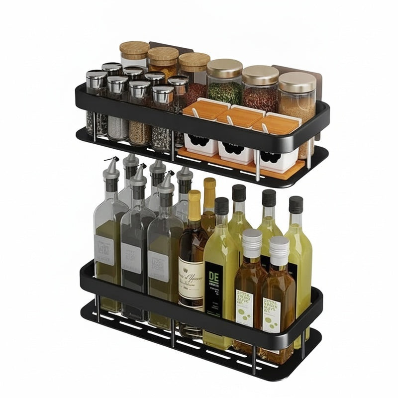 Scandinavian Bathroom Wall Shelf with Drill-Free Adhesive Mounting
