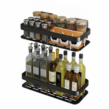 Scandinavian Bathroom Wall Shelf with Drill-Free Adhesive Mounting