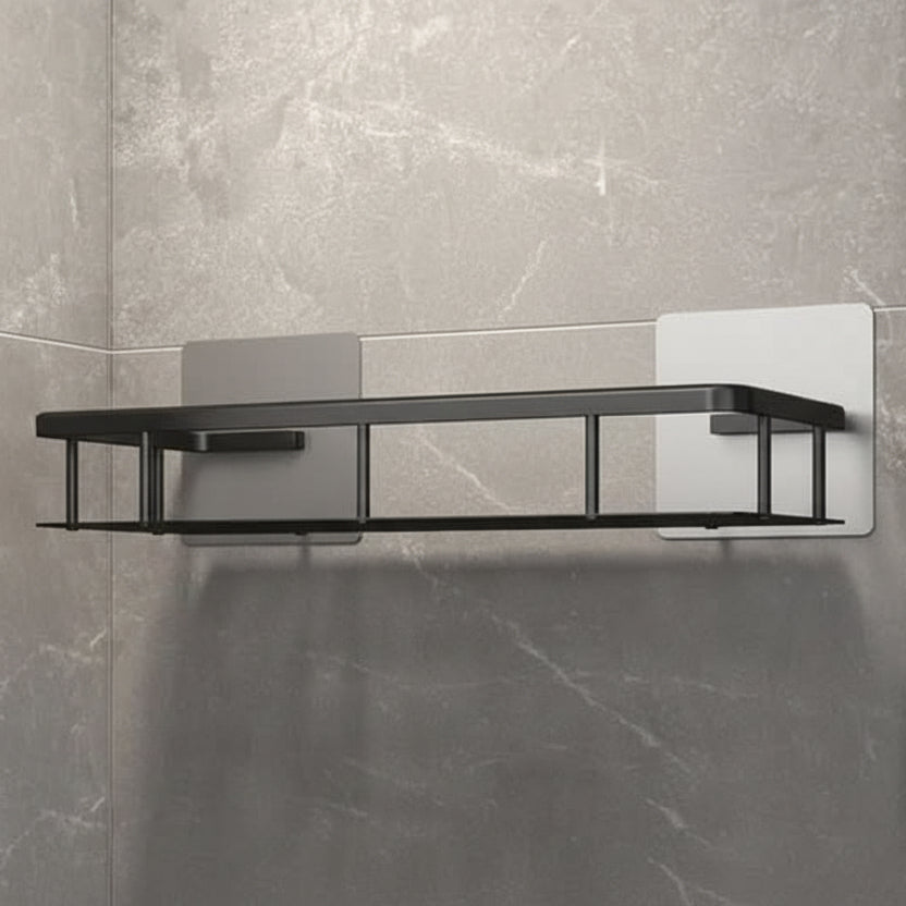 Scandinavian Bathroom Wall Shelf with Drill-Free Adhesive Mounting