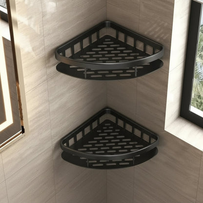 Scandinavian Bathroom Wall Shelf with Drill-Free Adhesive Mounting
