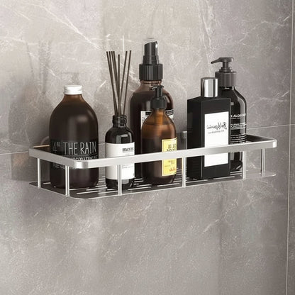 Scandinavian Bathroom Wall Shelf with Drill-Free Adhesive Mounting