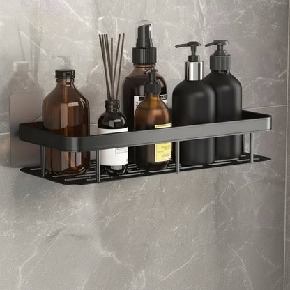 Scandinavian Bathroom Wall Shelf with Drill-Free Adhesive Mounting
