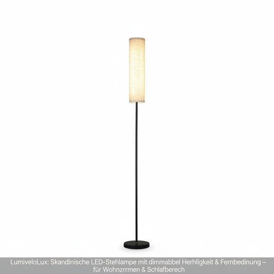 Scandinavian Floor Lamp with Dimmable LED and Remote Control
