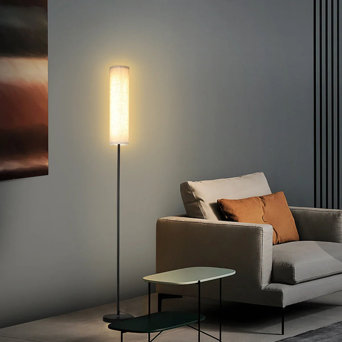 Scandinavian Floor Lamp with Dimmable LED and Remote Control