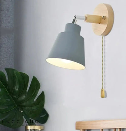 Scandinavian Wall Lamp with Pull Chain Switch and Adjustable Shade