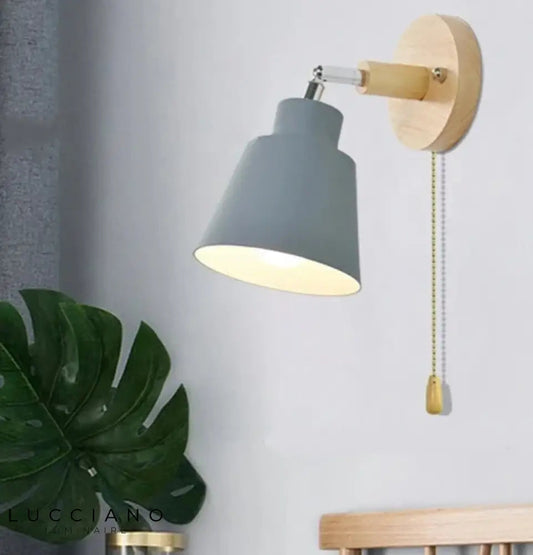 Scandinavian Wall Lamp with Pull Chain Switch and Adjustable Shade