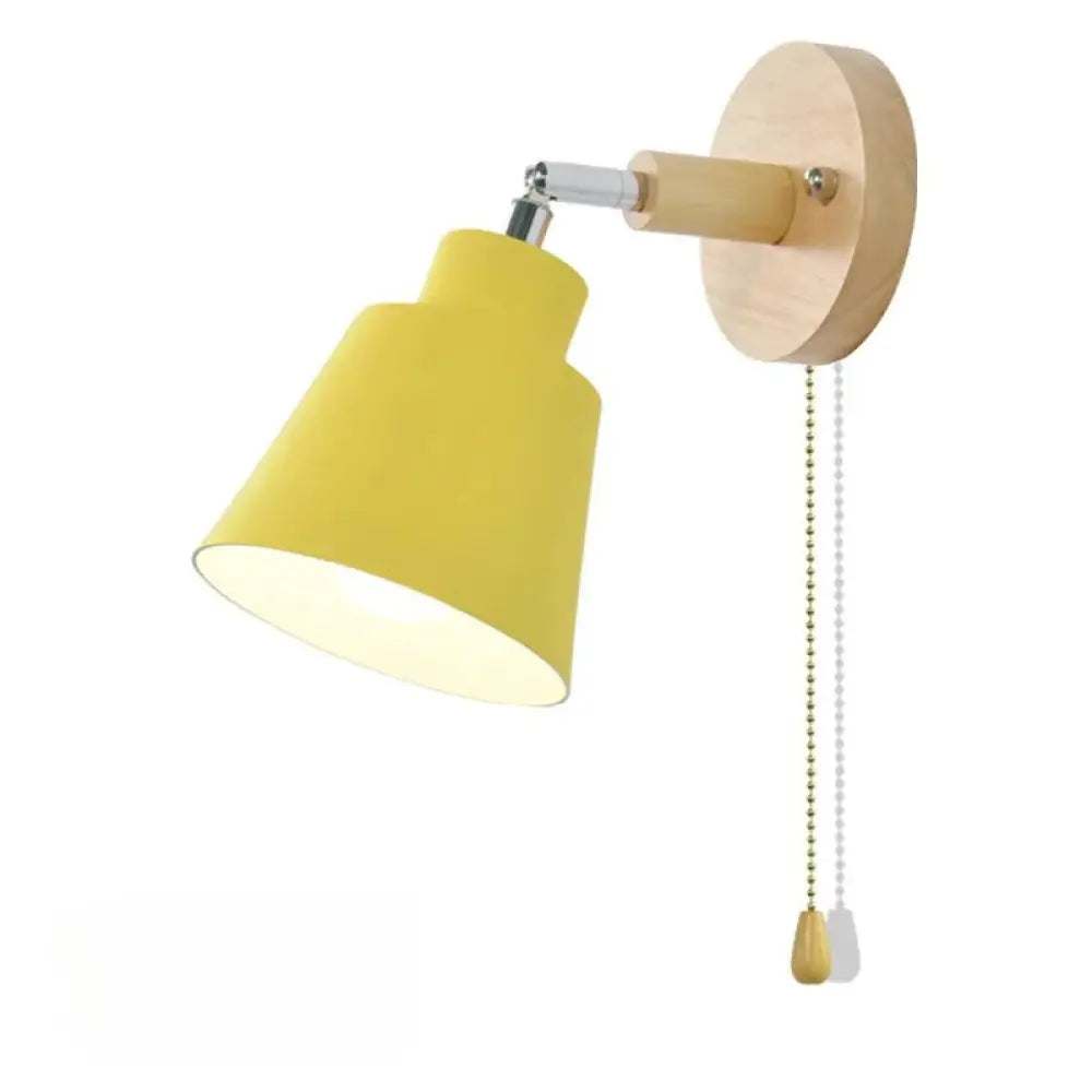 Scandinavian Wall Lamp with Pull Chain Switch and Adjustable Shade