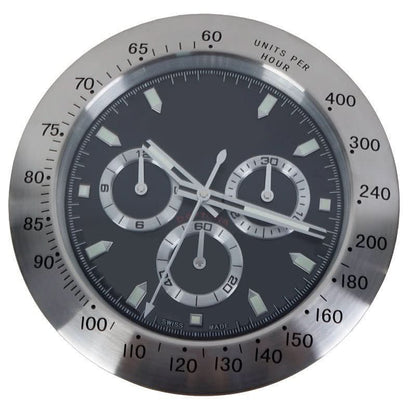 Silent Wall Clock with Stainless Steel Frame and Luminous Hands