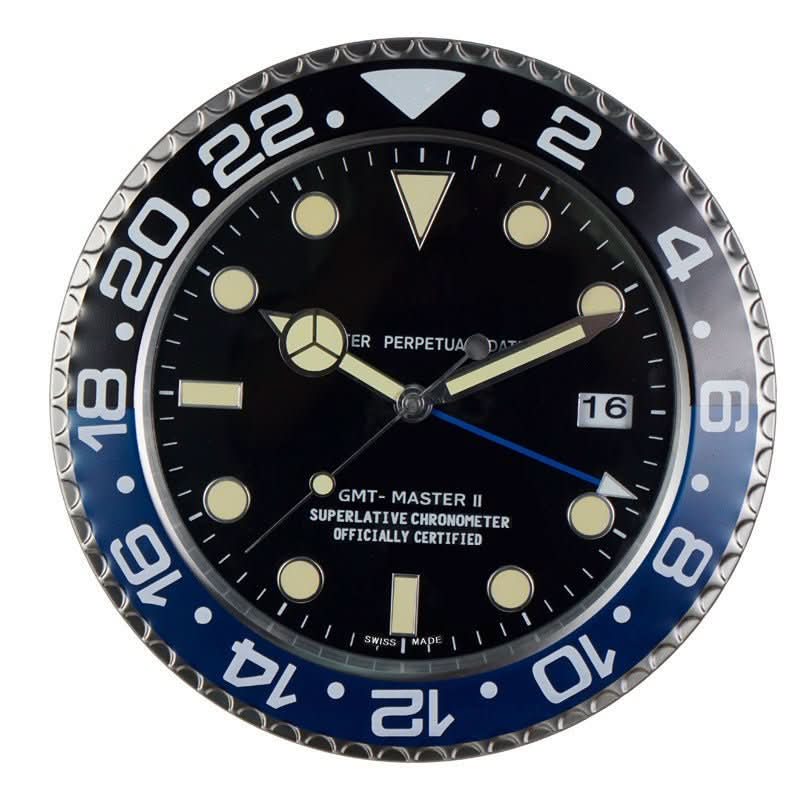 Silent Wall Clock with Stainless Steel Frame and Luminous Hands