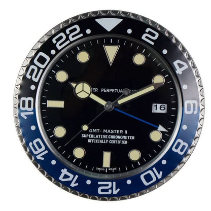 Silent Wall Clock with Stainless Steel Frame and Luminous Hands