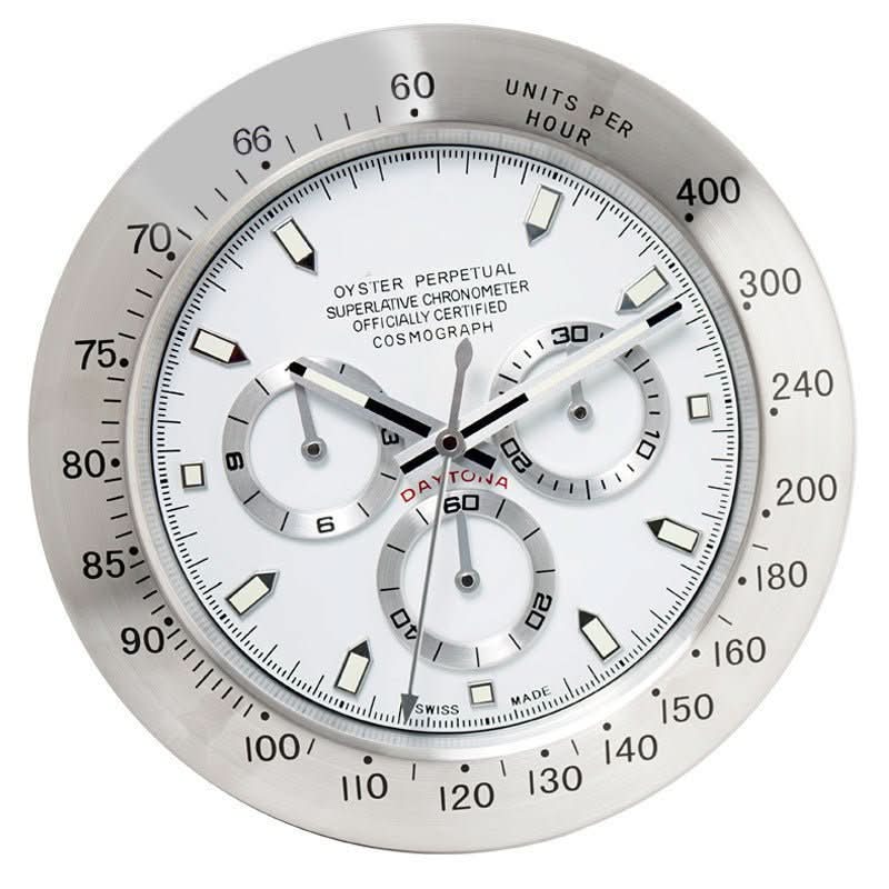 Silent Wall Clock with Stainless Steel Frame and Luminous Hands