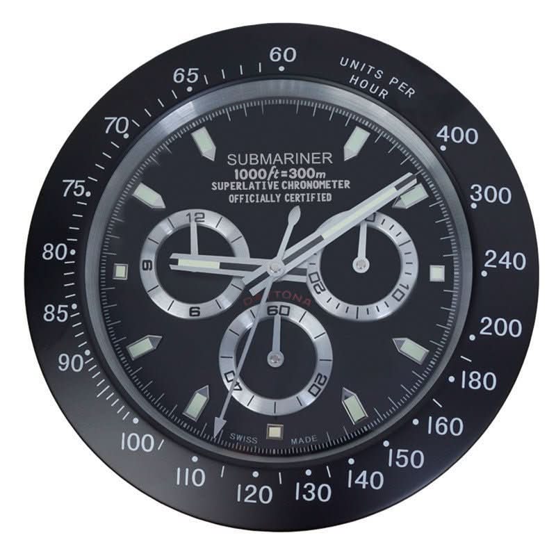 Silent Wall Clock with Stainless Steel Frame and Luminous Hands