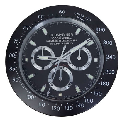 Silent Wall Clock with Stainless Steel Frame and Luminous Hands