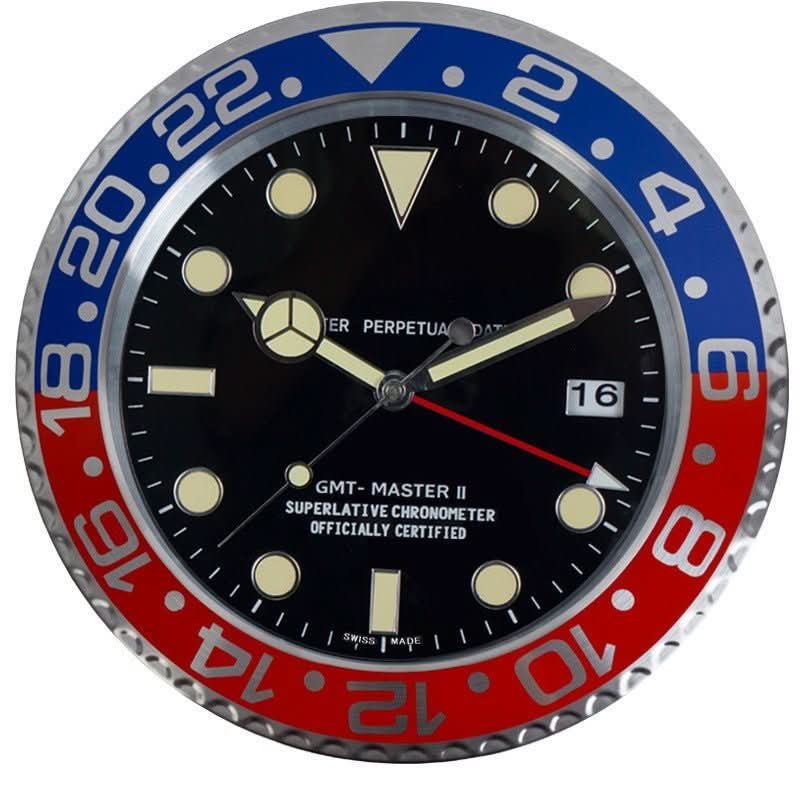 Silent Wall Clock with Stainless Steel Frame and Luminous Hands