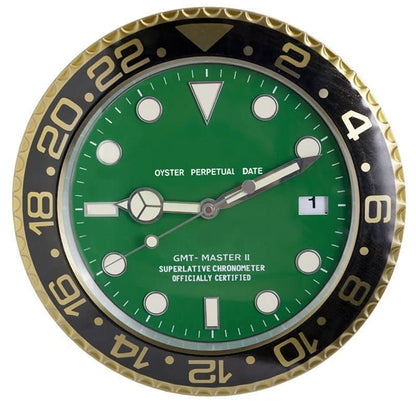 Silent Wall Clock with Stainless Steel Frame and Luminous Hands