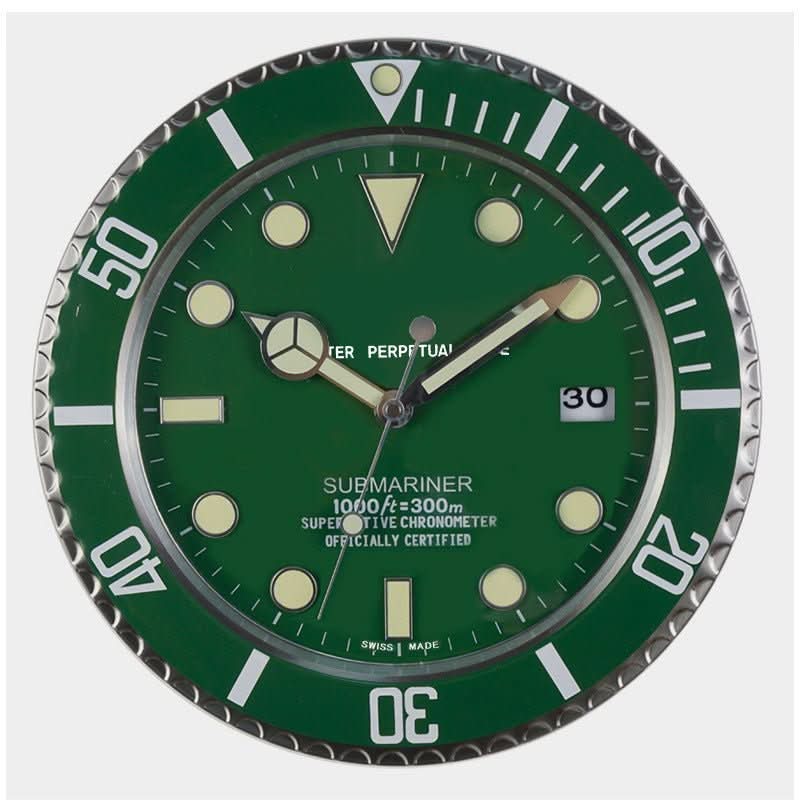 Silent Wall Clock with Stainless Steel Frame and Luminous Hands