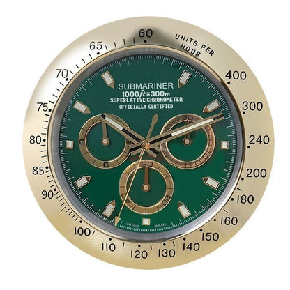 Silent Wall Clock with Stainless Steel Frame and Luminous Hands