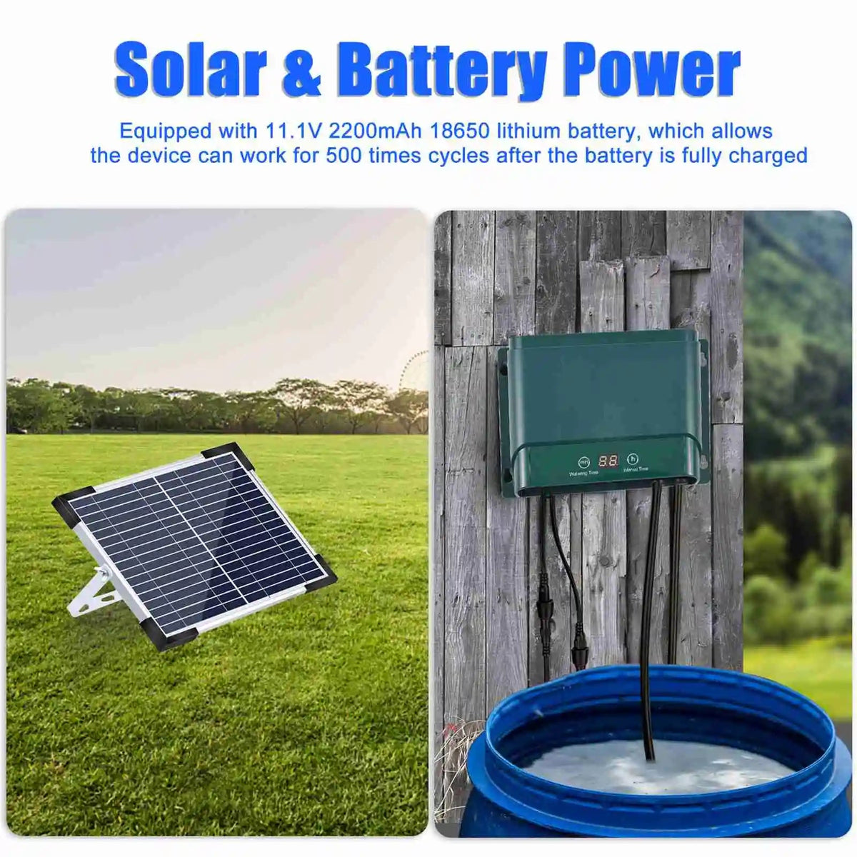 Solar Drip Irrigation Kit with Digital Timer Controller and Solar Panel