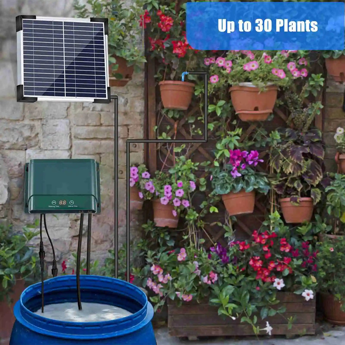 Solar Drip Irrigation Kit with Digital Timer Controller and Solar Panel