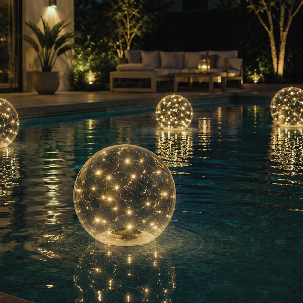 Solar Floating Globe Light with LED Fairy Lights for Outdoor Garden and Pool