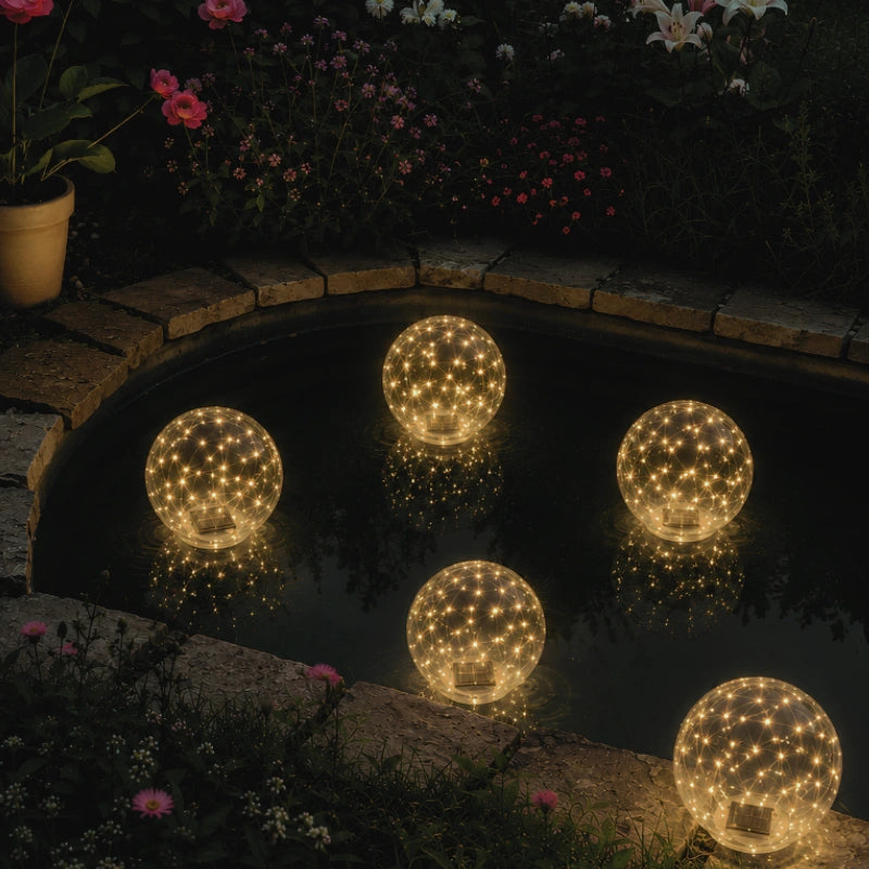 Solar Floating Globe Light with LED Fairy Lights for Outdoor Garden and Pool