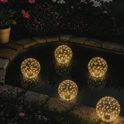 Solar Floating Globe Light with LED Fairy Lights for Outdoor Garden and Pool