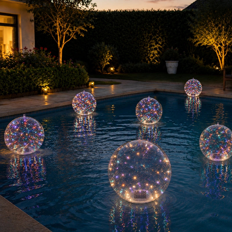 Solar Floating Globe Light with LED Fairy Lights for Outdoor Garden and Pool