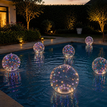 Solar Floating Globe Light with LED Fairy Lights for Outdoor Garden and Pool