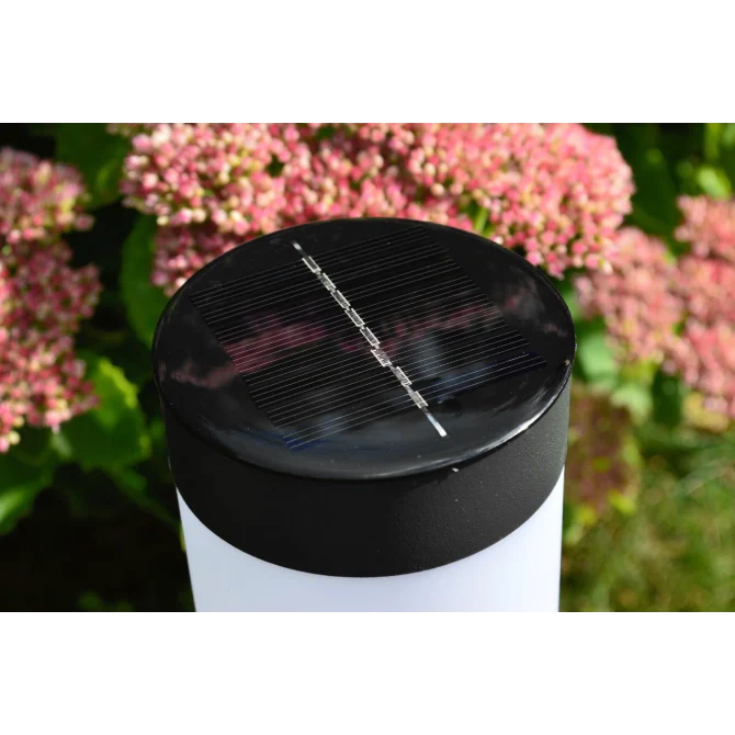 Solar Garden Bollard Lights with Cylindrical Housing and Auto On/Off Sensor