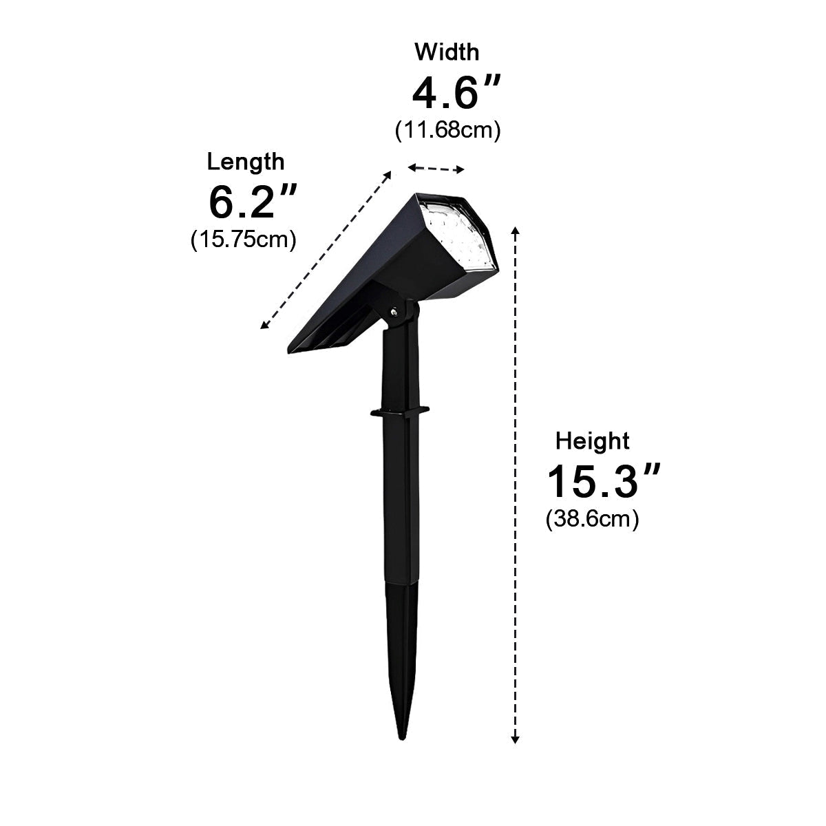 Solar Garden Spotlight Modern LED with Adjustable Angle and Auto On/Off