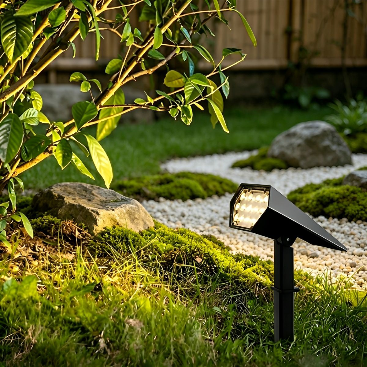 Solar Garden Spotlight Modern LED with Adjustable Angle and Auto On/Off