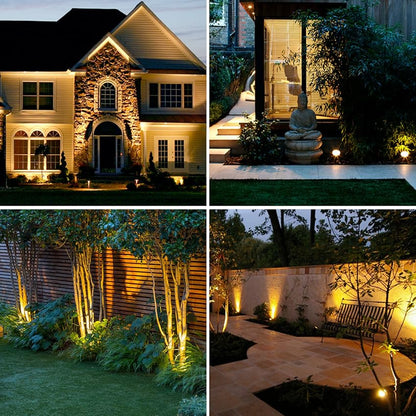 Solar Garden Spotlight with 9-Color LED and Adjustable Head, Set of 2