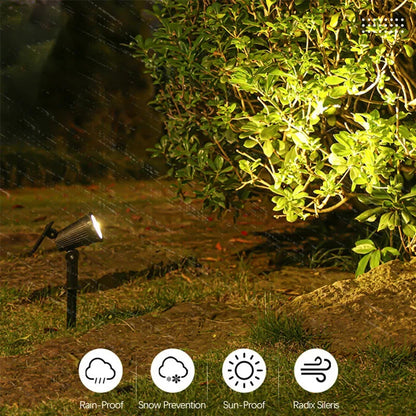 Solar Garden Spotlight with 9-Color LED and Adjustable Head, Set of 2
