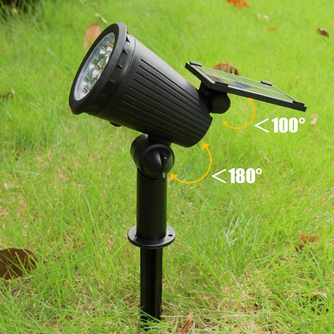 Solar Garden Spotlight with 9-Color LED and Adjustable Head, Set of 2