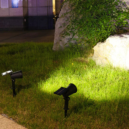Solar Garden Spotlight with 9-Color LED and Adjustable Head, Set of 2