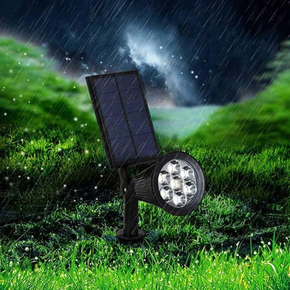 Solar Garden Spotlight with 9-Color LED and Adjustable Head, Set of 2