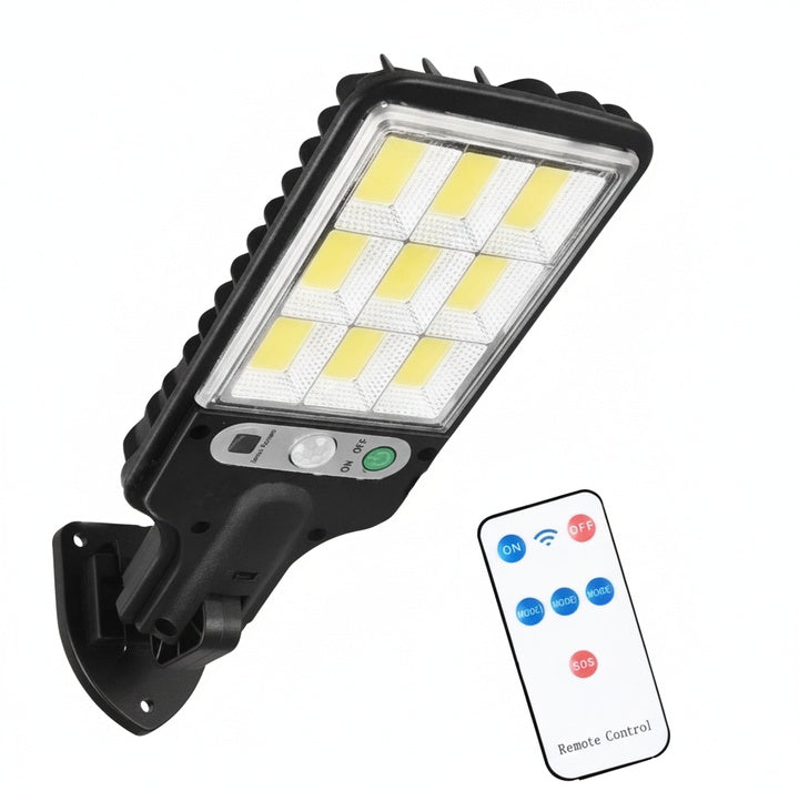Solar LED Wall Light Outdoor with PIR Motion Sensor and Remote Control
