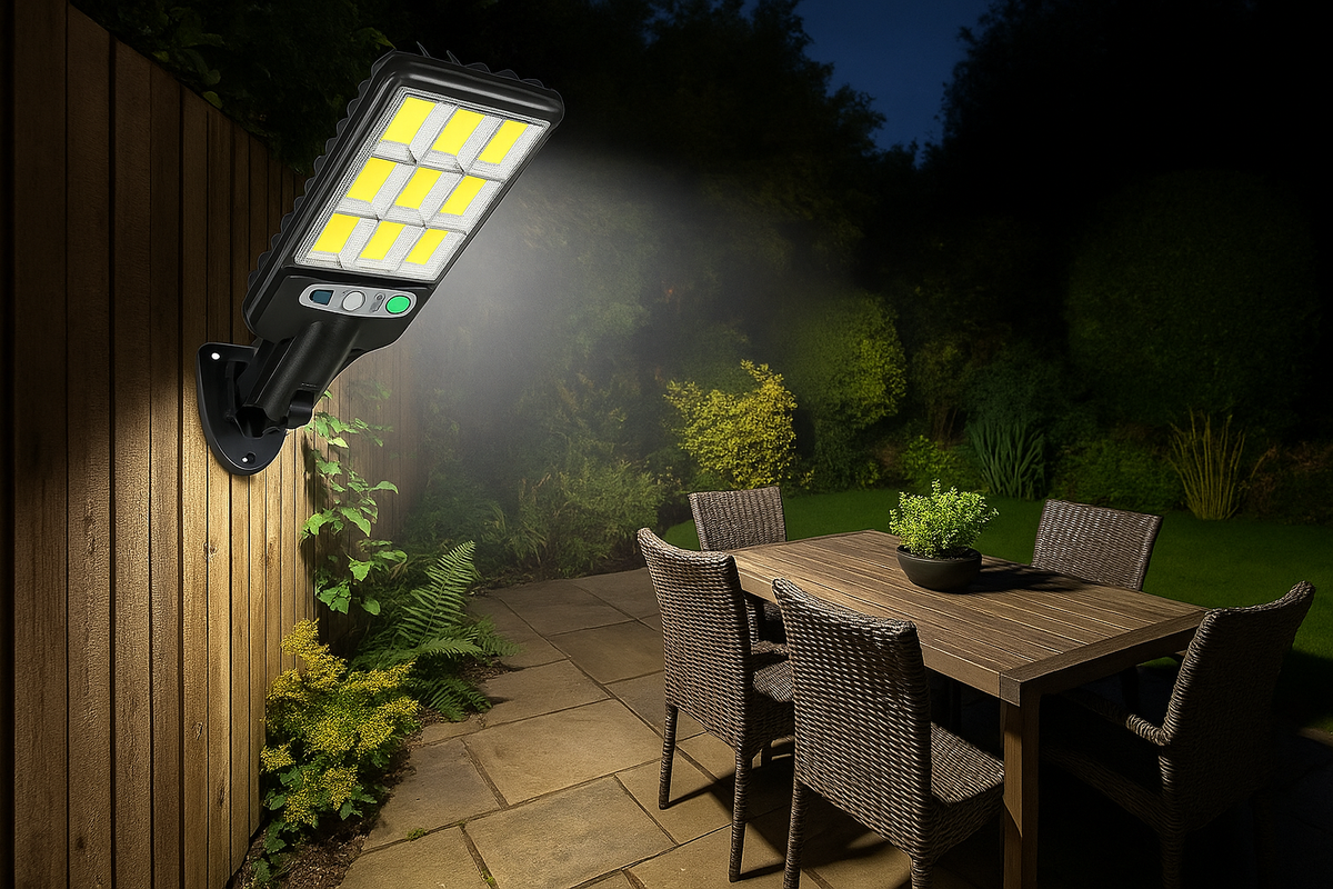 Solar LED Wall Light Outdoor with PIR Motion Sensor and Remote Control