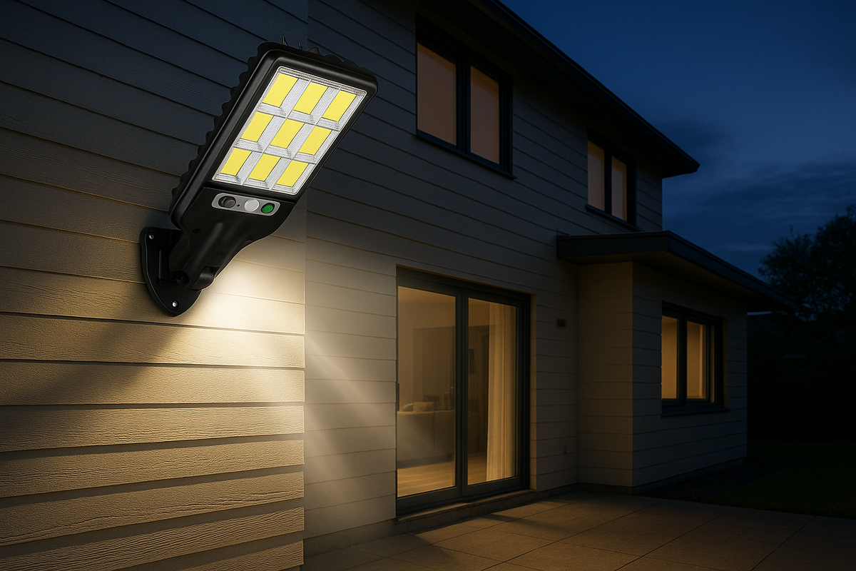 Solar LED Wall Light Outdoor with PIR Motion Sensor and Remote Control