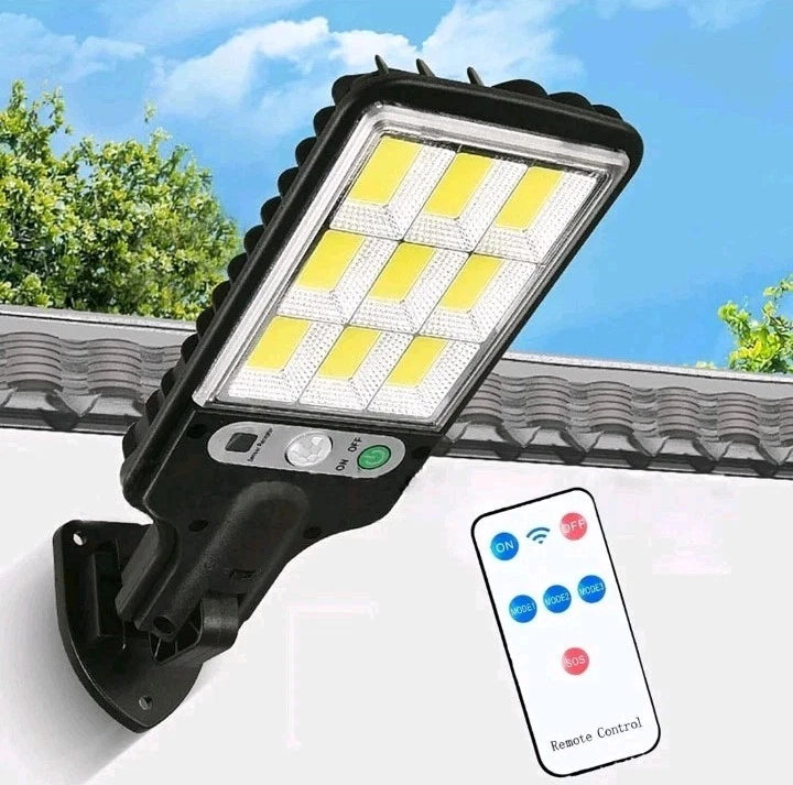 Solar LED Wall Light Outdoor with PIR Motion Sensor and Remote Control