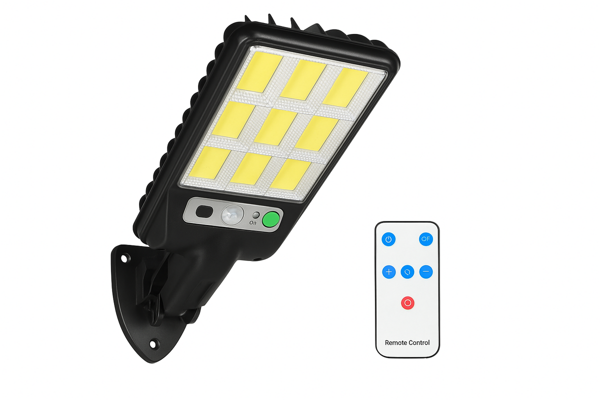 Solar LED Wall Light Outdoor with PIR Motion Sensor and Remote Control