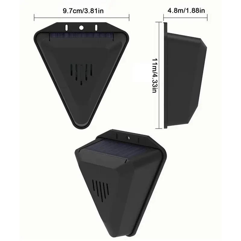 Solar Outdoor Bird Repeller with Compact Triangular Housing
