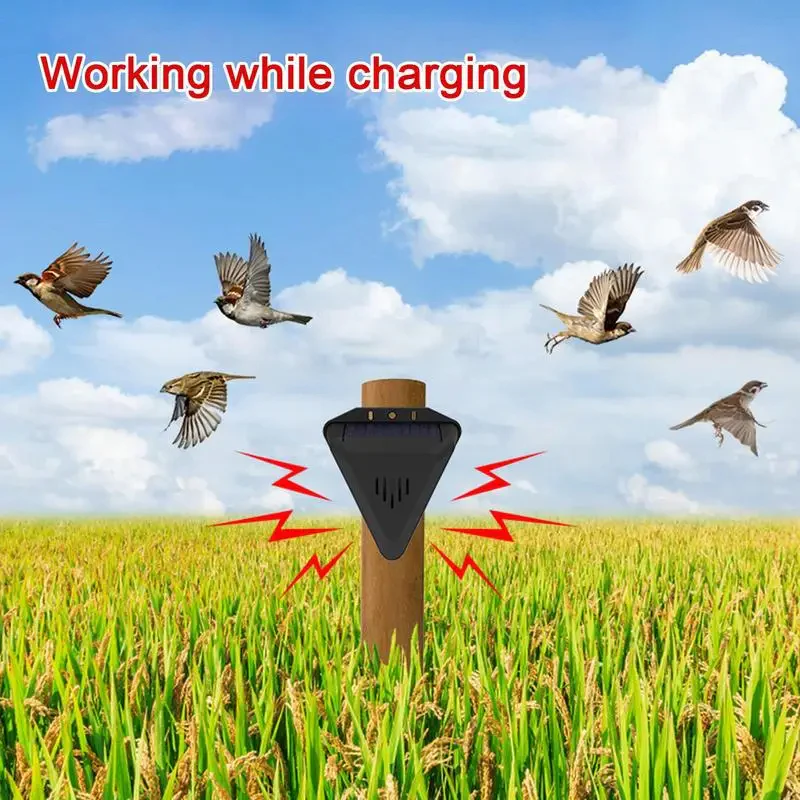 Solar Outdoor Bird Repeller with Compact Triangular Housing