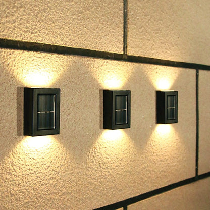 Solar Outdoor Wall Light with Up and Down Beam for Garden Fence and Steps
