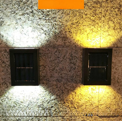 Solar Outdoor Wall Light with Up and Down Beam for Garden Fence and Steps