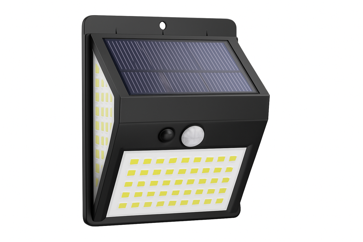 Solar Security Wall Light with Motion Sensor, 270° Wide Angle and 140 LEDs